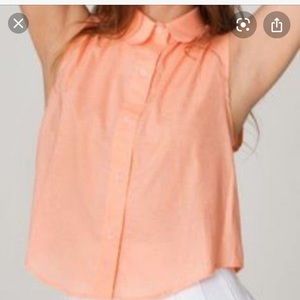 American apparel crop peach shirt